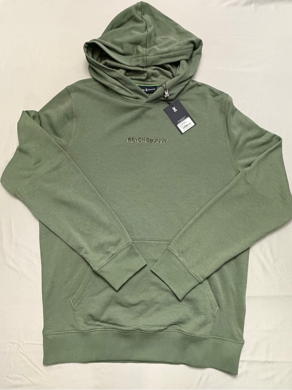 Psycho Bunny Olive Green Hoodie with Front Logo
